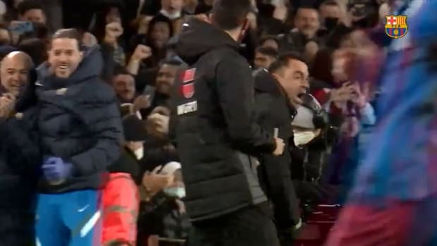 Pitchside: Xavi celebrates Pedri’s goal vs Sevilla at Camp Nou
